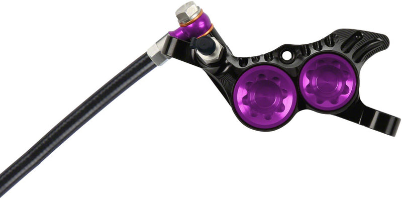 Load image into Gallery viewer, Hope Tech 4 V4 Disc Brake and Lever Set - Front, Hydraulic, Post Mount, Purple
