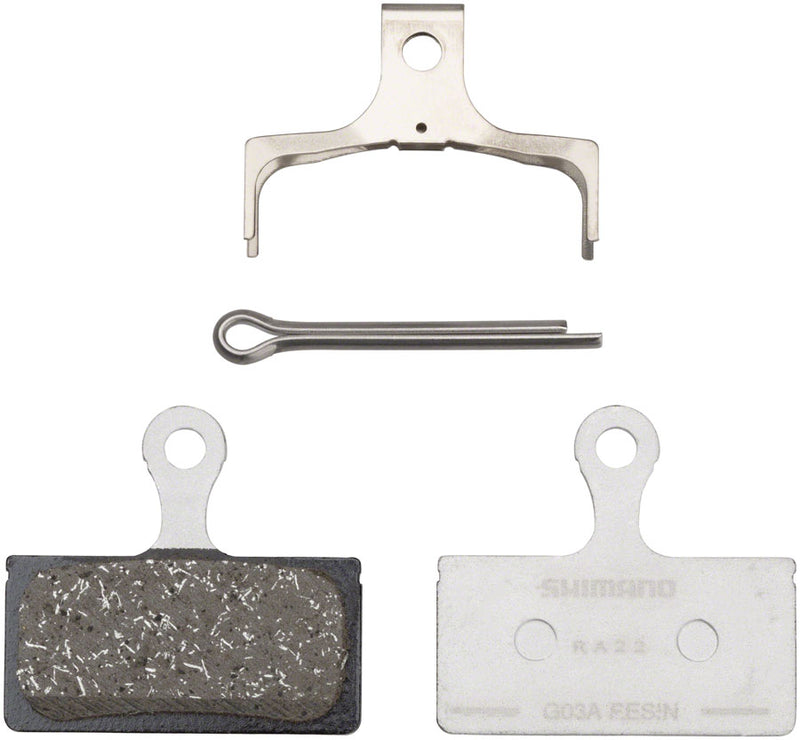 Load image into Gallery viewer, Shimano G05A-RX Disc Brake Pad and Spring - Resin Compound, Alloy Back Plate, Box/50 pair