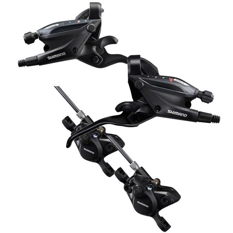 Load image into Gallery viewer, Shimano Altus EZ Fire Plus Shift/Brake Lever Set with BR-MT200 Hydraulic Disc Calipers 3 & 7-Speed MTB Components