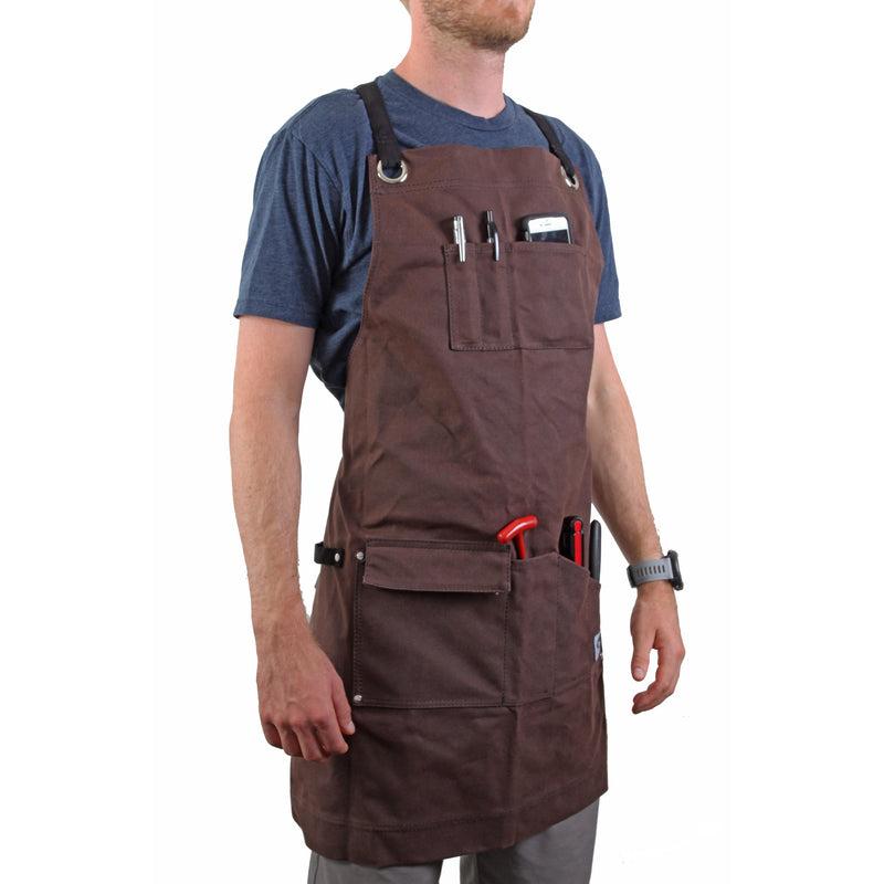 Load image into Gallery viewer, BTI Shop Apron, Waxed Canvas, Brown
