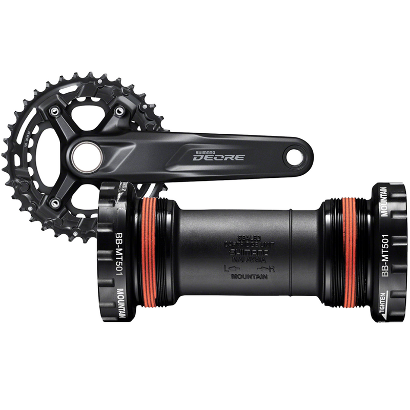 Load image into Gallery viewer, Shimano MTB Bottom Bracket & Crankset Bundle Hollowtech II, 10-Speed, 36/26t, Precision Engineering