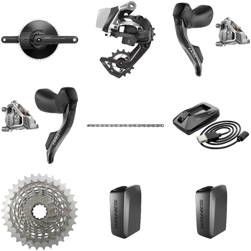 Load image into Gallery viewer, SRAM Red eTap AXS 12-Speed Road Cycling Components Bundle Carbon Crankset, Hydraulic Disc Brakes, Wireless Derailleur, Cassette & Batteries