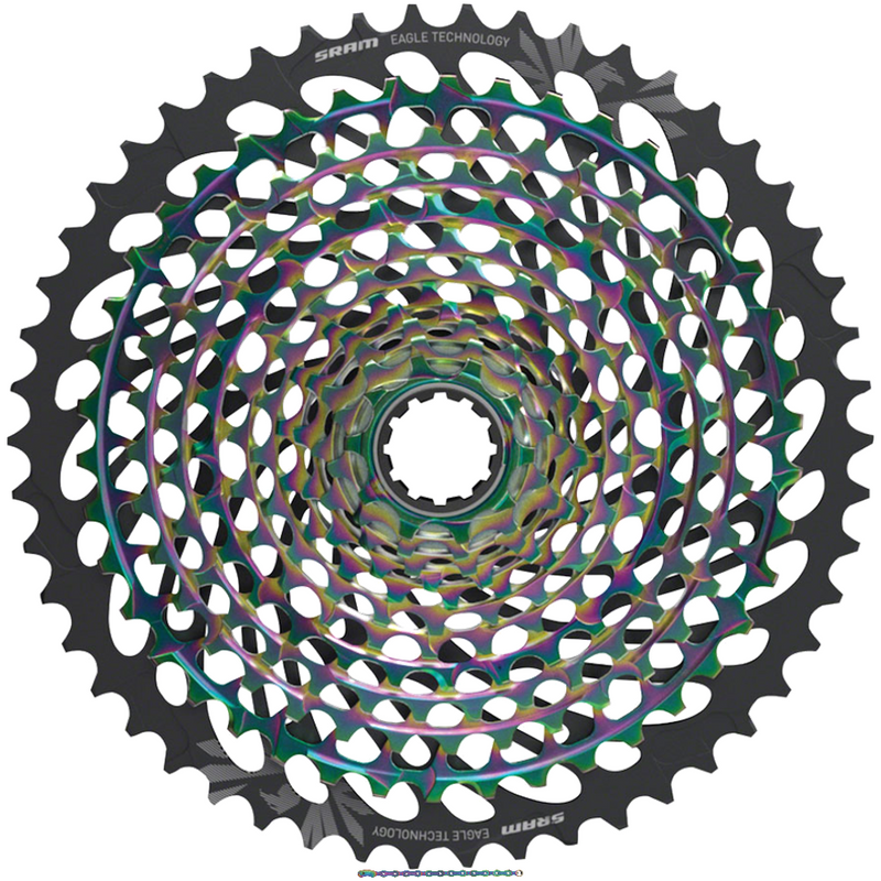 Load image into Gallery viewer, Shimano SRAM XX1 Eagle AXS 12-Speed Cycling Bundle: Nickel Plated Chain & Rainbow Cassette