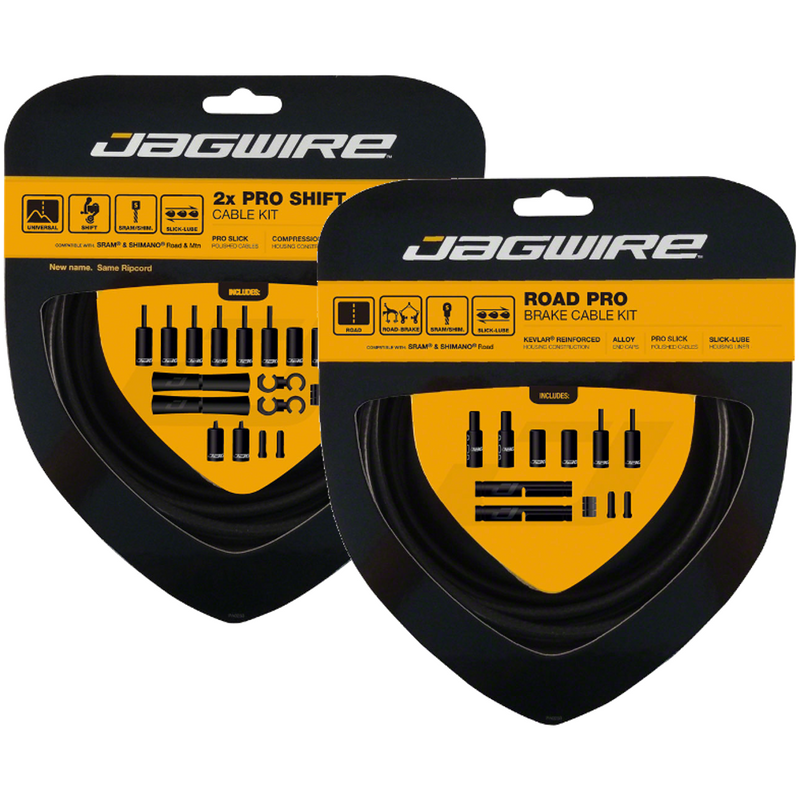 Load image into Gallery viewer, Jagwire Pro Cycling Cable Bundle - Stealth Black Road & Mountain SRAM/Shimano Brake & Shift Kit