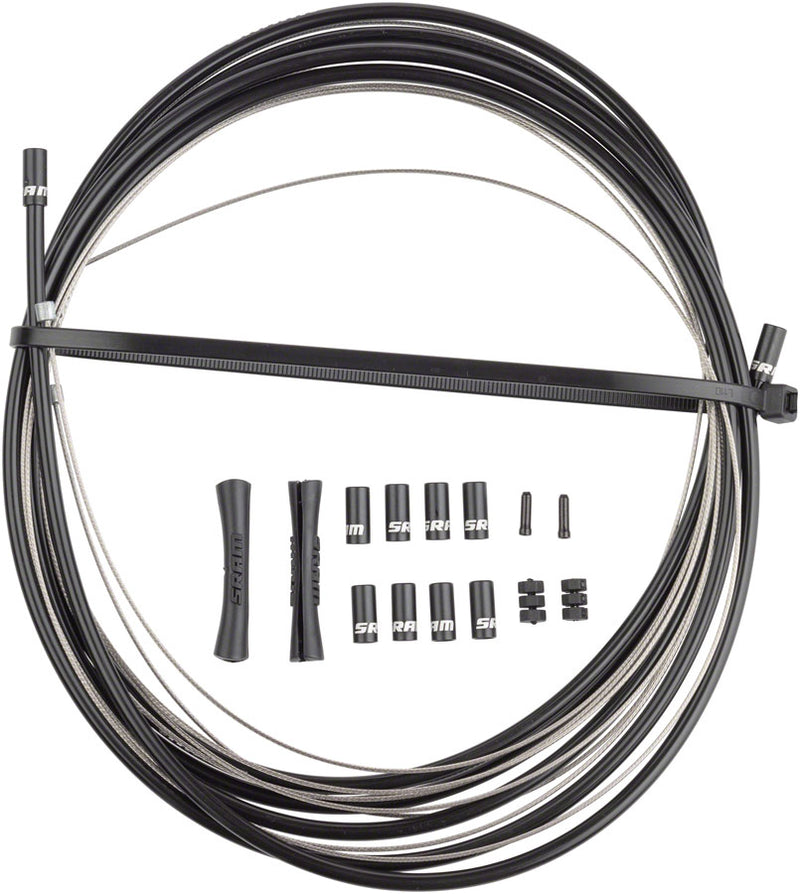 Load image into Gallery viewer, SRAM Stainless Steel Shift Cable and Housing Kit - Road/MTB, 4mm, Reinforced Linear Strand, Black