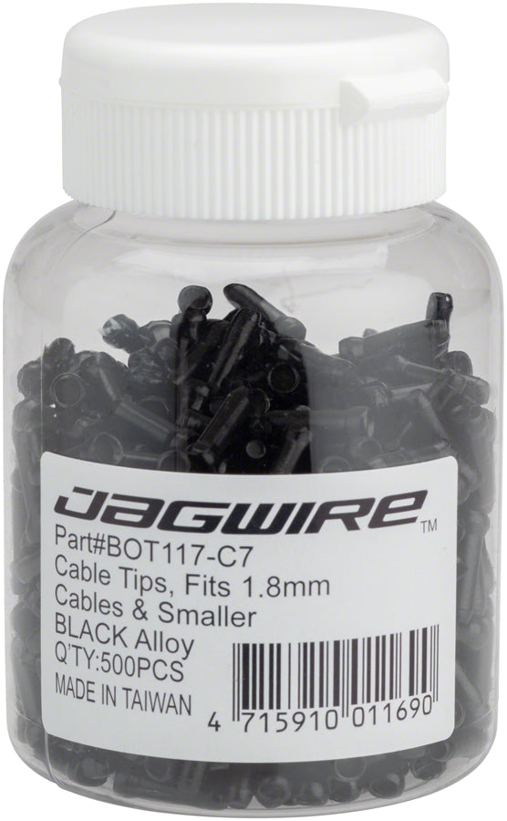 Load image into Gallery viewer, Jagwire Black Cable End Crimps Bundle 1.2mm & 1.8mm Tidy, Durable, High-Performance Cable Tips