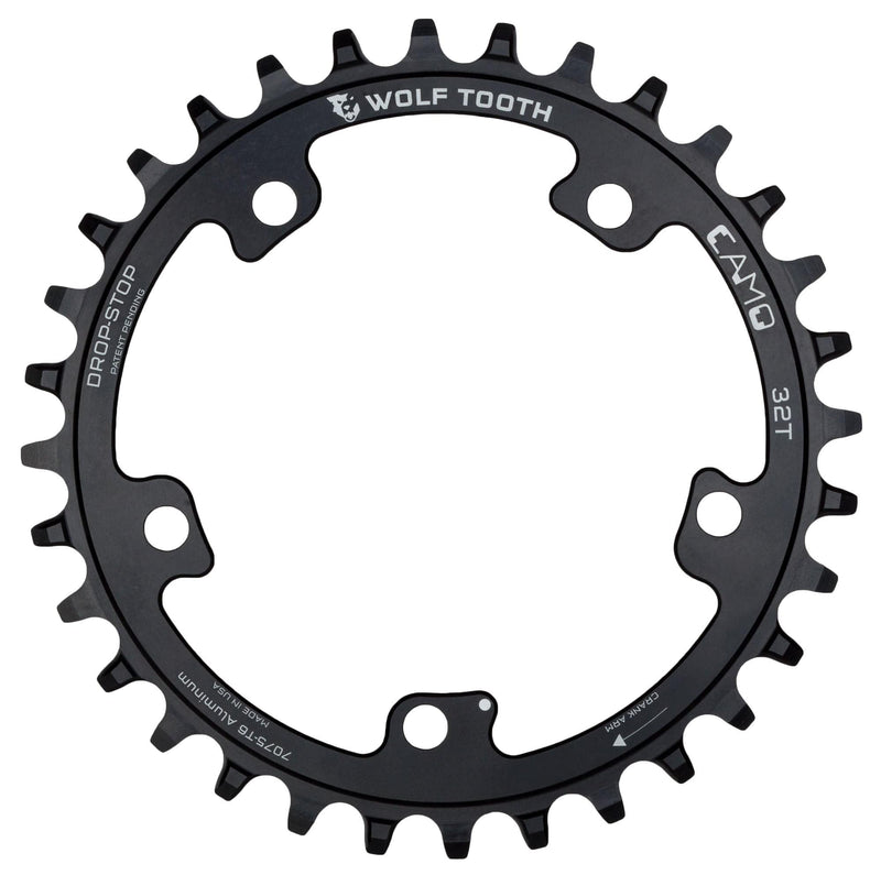 Load image into Gallery viewer, Wolf Tooth Drop Stop Chainring 34t CAMO Mount 9/10/11/12-Speed Aluminum Black