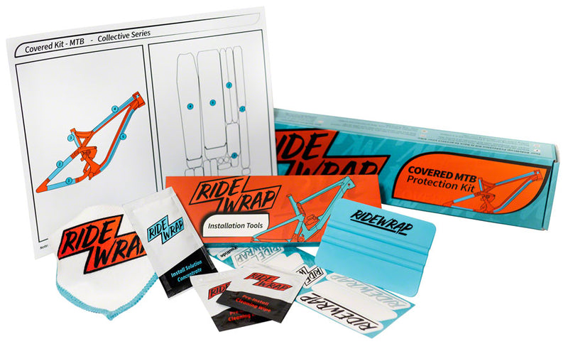 Load image into Gallery viewer, RideWrap Covered Dual Suspension MTB Frame Protection Kit - Gloss
