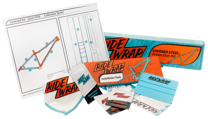 Load image into Gallery viewer, RideWrap Covered Frame Protection, MTB Steel Kit, Glossy Clear