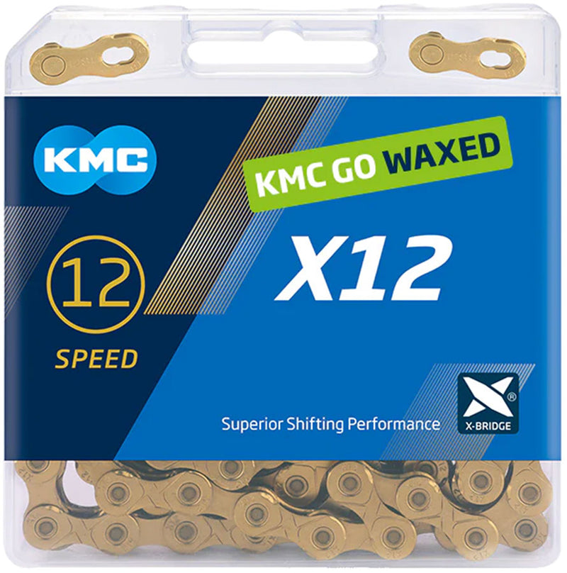 Load image into Gallery viewer, KMC X12 Waxed Chain - 12-Speed, 126 Links, Ti Gold