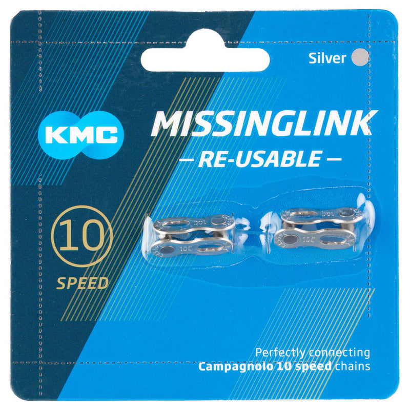 Load image into Gallery viewer, KMC MissingLink CL559CR Connector for Campagnolo - 10-Speed, Reusable, Silver, 2 Pairs/Card