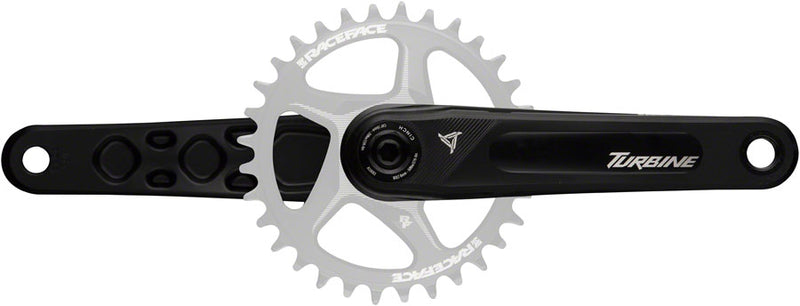 Load image into Gallery viewer, RaceFace Turbine Crankset - 165mm, Direct Mount, 136mm Spindle with CINCH Interface, 7050 Aluminum, Black
