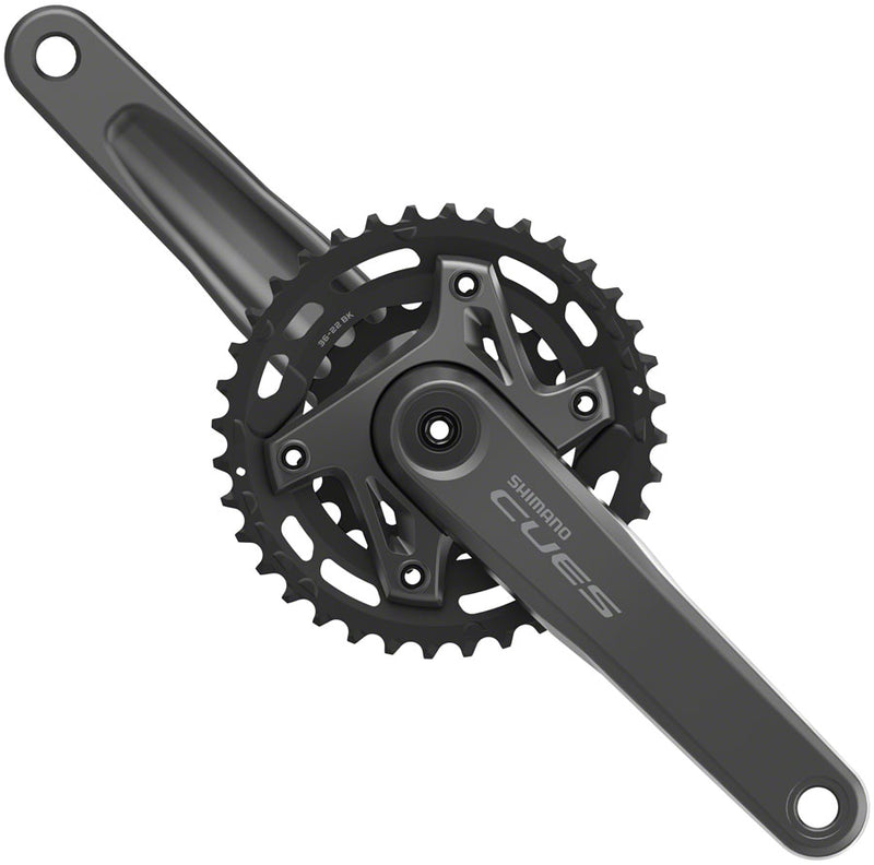 Load image into Gallery viewer, Shimano CUES FC-U6000-2 Crankset - 175mm, 9/10/11-Speed, 36/22t, Asymmetric 96 BCD, Hollowtech II, Black
