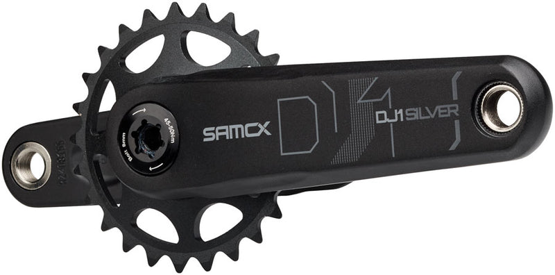 Load image into Gallery viewer, Samox Silver DJ-1 Crankset - 160mm, 3-Bolt Direct Mount 25t Chainring, 24mm Chromoly Spindle, Black