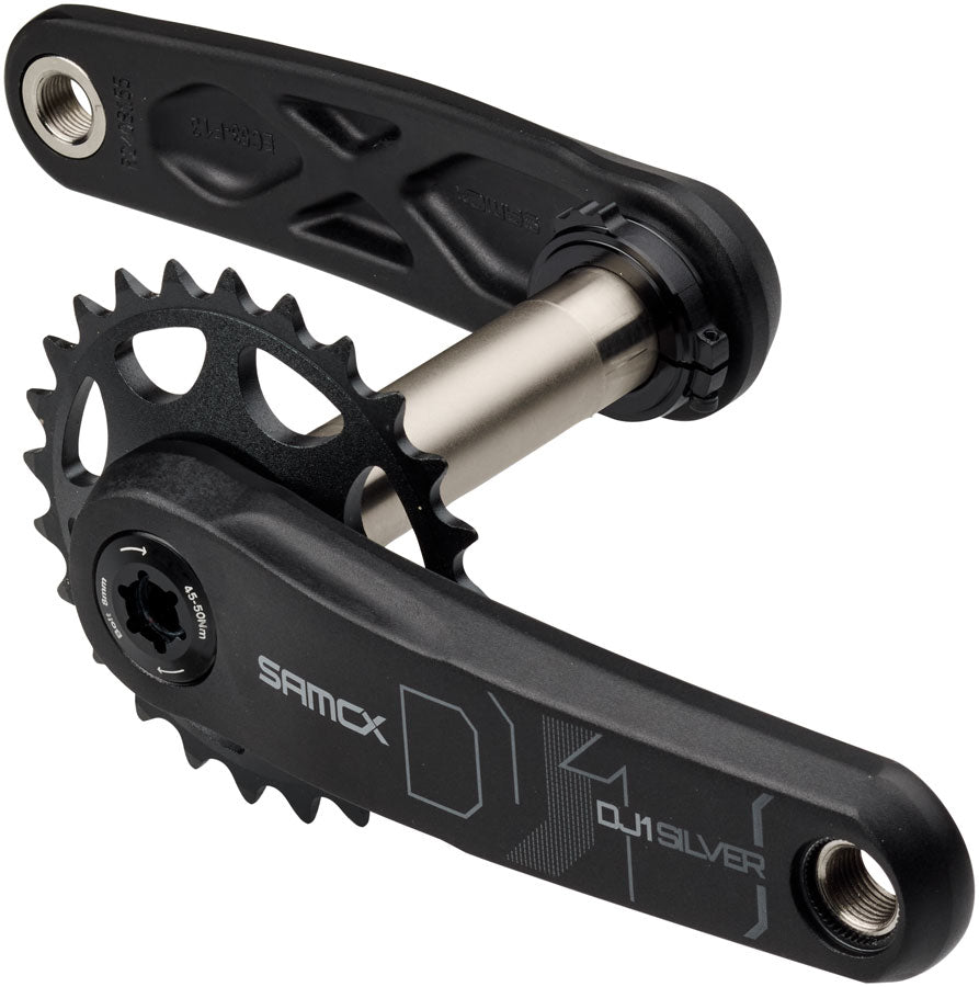 シンクロ Samox Silver DJ-1 Mountain Bike Crankset 155mm, Forged Alloy, 3