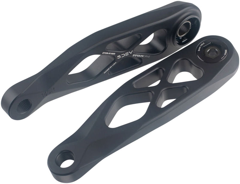 Load image into Gallery viewer, 5DEV R-SPEC ETOR eBike Crankset - 165mm, 7075-T651 Aerospace Aluminum, For Fazua R60 Motor, Black