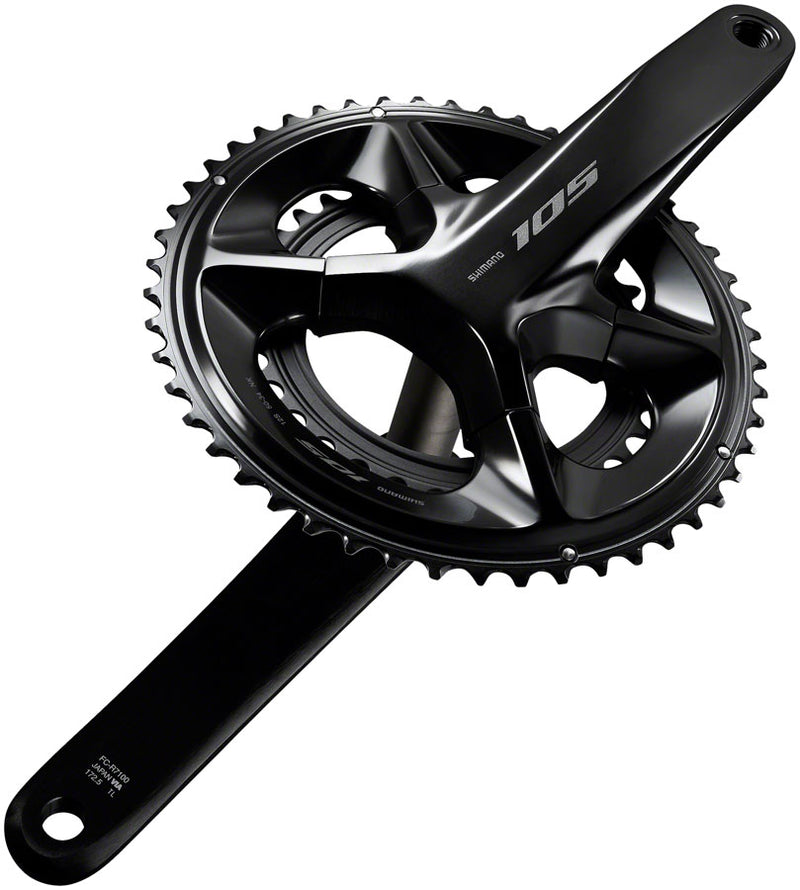 Load image into Gallery viewer, Shimano 105 FC-R7100 Crankset - 175mm, 12-Speed, 50/34t, 110 Asymmetric BCD, Hollowtech II Spindle Interface, Black