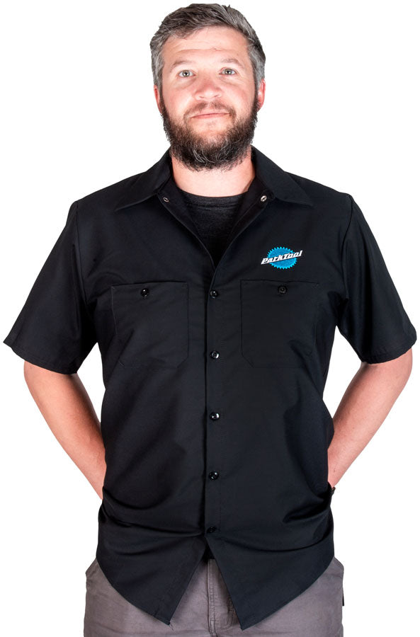 Load image into Gallery viewer, Park Tool MS-2 Mechanic Shirt - Black Medium Men's Work Shirt Park Logo