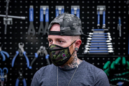 Muc-Off Reusable Face Mask - Woodland Camo, Large UV and Water Resistant
