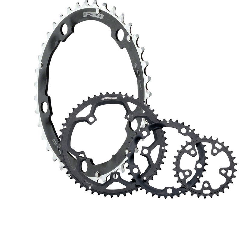 Load image into Gallery viewer, Full Speed Ahead Pro Road Chainring Bundle - 50t & 39t Aluminum BCD 130mm, 10/9-Speed Compatible