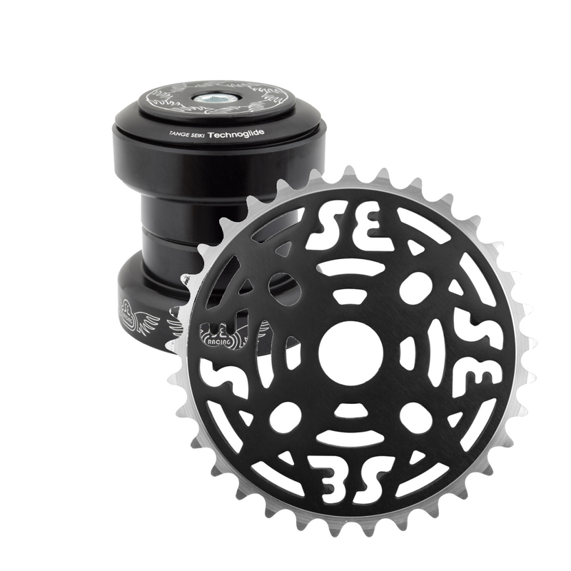 Load image into Gallery viewer, Premium Bicycle Drive & Headset Bundle: Aluminum 33T Chainring & Tange Seiki Eluder Headset