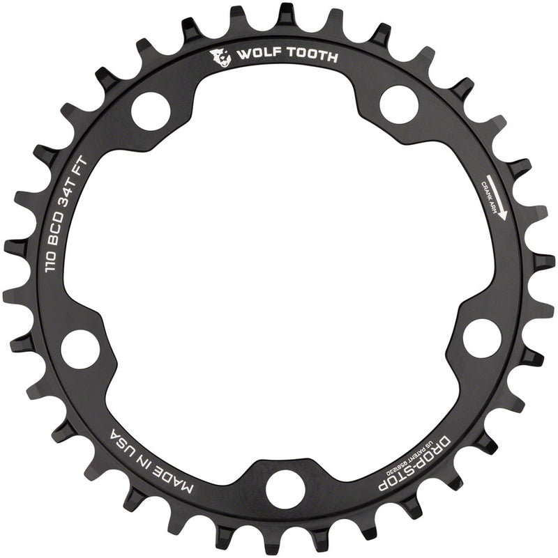 Load image into Gallery viewer, Wolf Tooth Chainring 34t 110 BCD 5-Bolt 10/11/12-Speed Alloy Cyclocross & Road