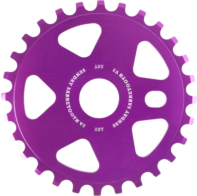 Load image into Gallery viewer, Sunday Sabretooth V2 Sprocket - 28t, Anodized Purple
