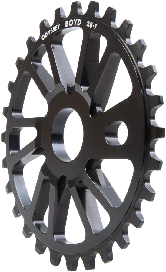 Load image into Gallery viewer, Odyssey Boyd Sprocket - 28t, CNC Machined 7075-T6 Aluminum, Black