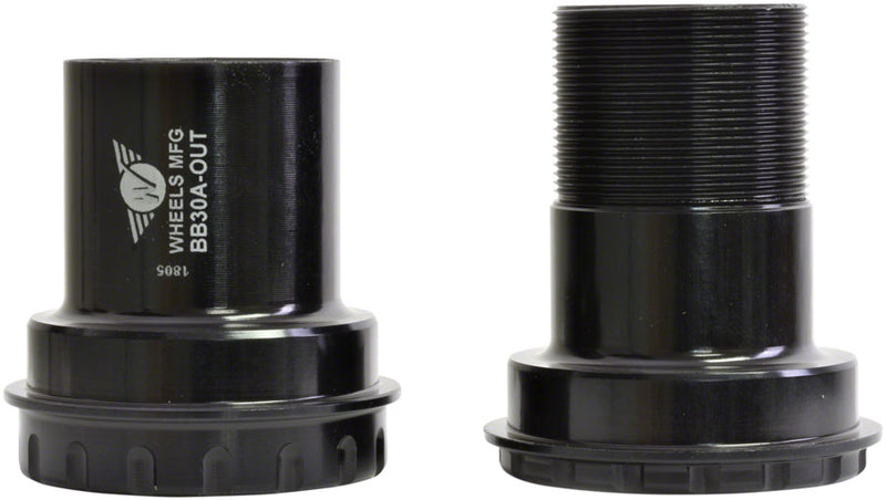 Load image into Gallery viewer, Wheels Manufacturing BB30A Frame to Hollowtech II Spindle Outboard Thread Together Bottom Bracket, Black