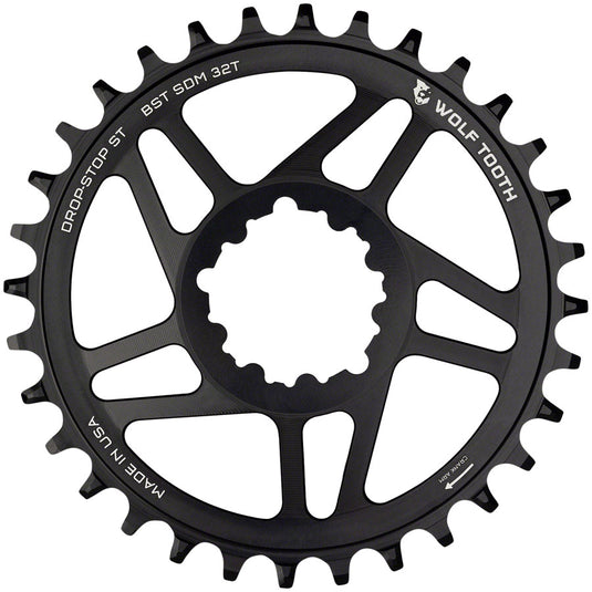 Wolf Tooth Elliptical Direct Mount Chainring - 32t, SRAM Direct Mount, For SRAM 3-Bolt Boost Cranks, Requires