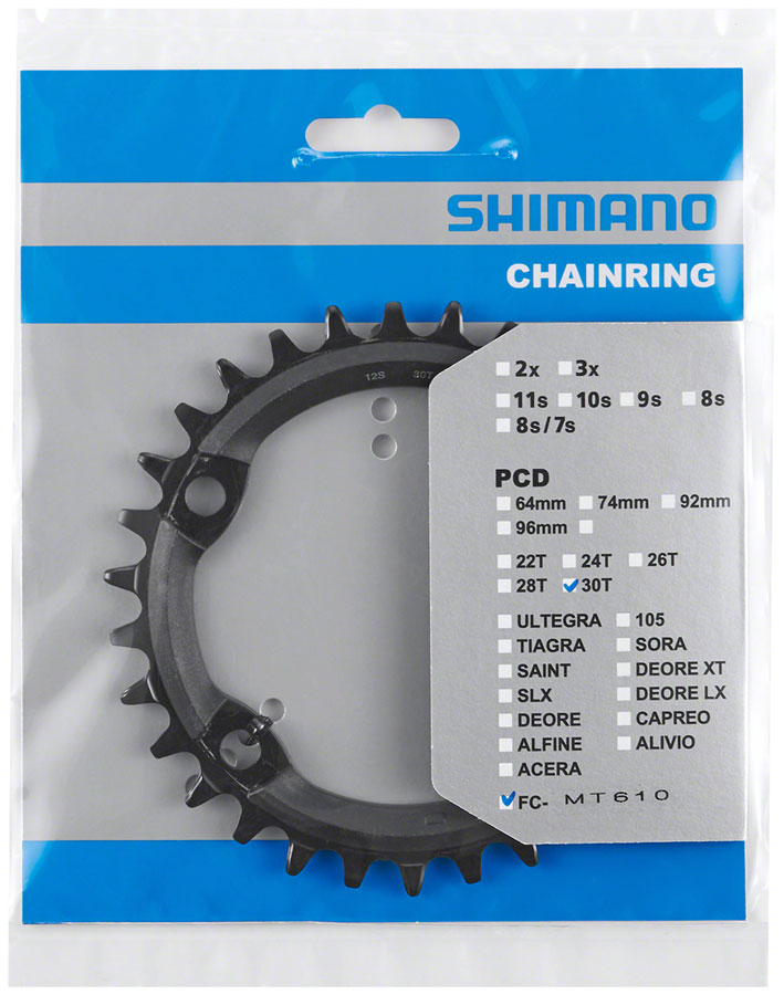 Load image into Gallery viewer, Shimano FC-MT610 Chainring 30t 96 BCD Aluminum Black Road MTB Hybrid