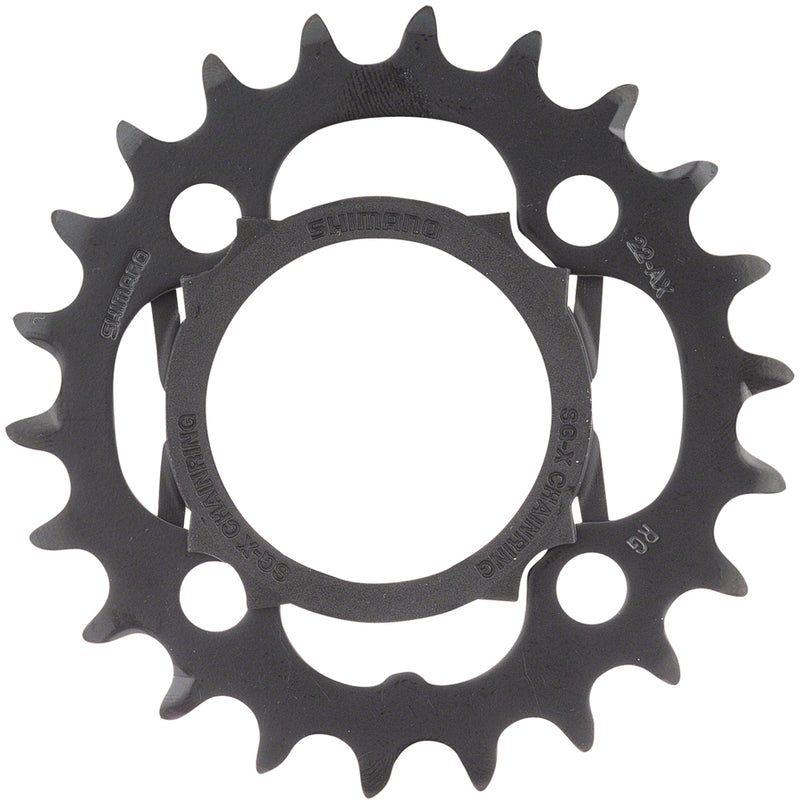 Load image into Gallery viewer, Shimano Alivio M4000 Chainring 22t 64 BCD 4-Bolt 9-Speed Aluminum Black