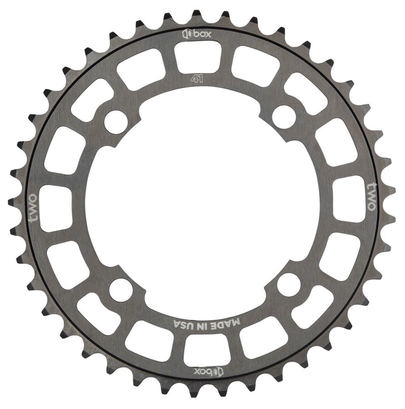 Load image into Gallery viewer, BOX Two BMX Chainring 43t 104 BCD 4-Bolt Aluminum Black Hard Anodized Finish

