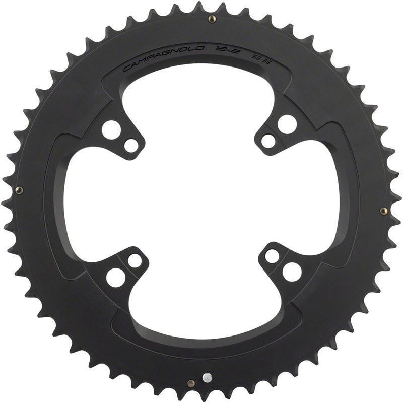 Load image into Gallery viewer, Campagnolo Chorus Chainring and Bolt Set 52t 123 BCD 4-Bolt 12-Spd Aluminum Blk