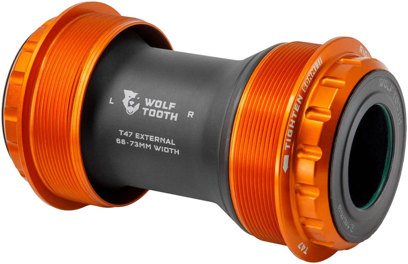 Load image into Gallery viewer, Wolf Tooth T47 External Bottom Bracket - T47 External, 68/73mm, For 24mm/Shimano Spindle, Orange