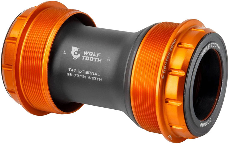 Load image into Gallery viewer, Wolf Tooth T47 External Bottom Bracket - T47 External, 68/73mm, For 30mm Spindle, Orange