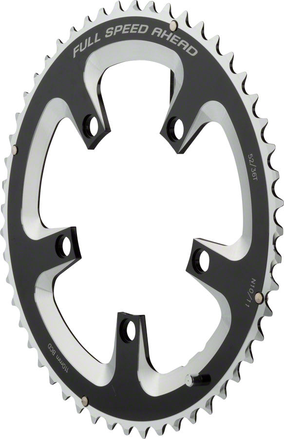 Load image into Gallery viewer, FSA High-Performance Road Bike Chainring Bundle 36T & 52T Aluminum 10/11-Speed, Black/Silver