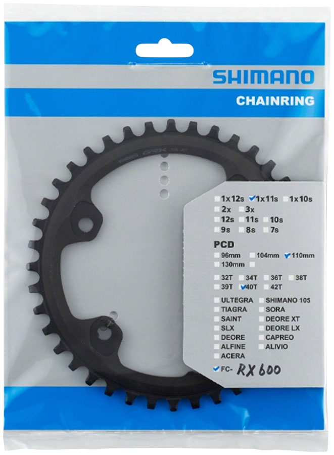Load image into Gallery viewer, Shimano FC-RX600-1 Chainring - 40t, 110mm BCD, For 1x11, Black
