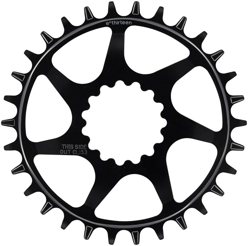 Load image into Gallery viewer, e*thirteen Helix Guidering - 30t, 10/11/12-Speed, 52/55mm Flip Flop CL, 3/5mm Offset, e*thirteen DM, Black