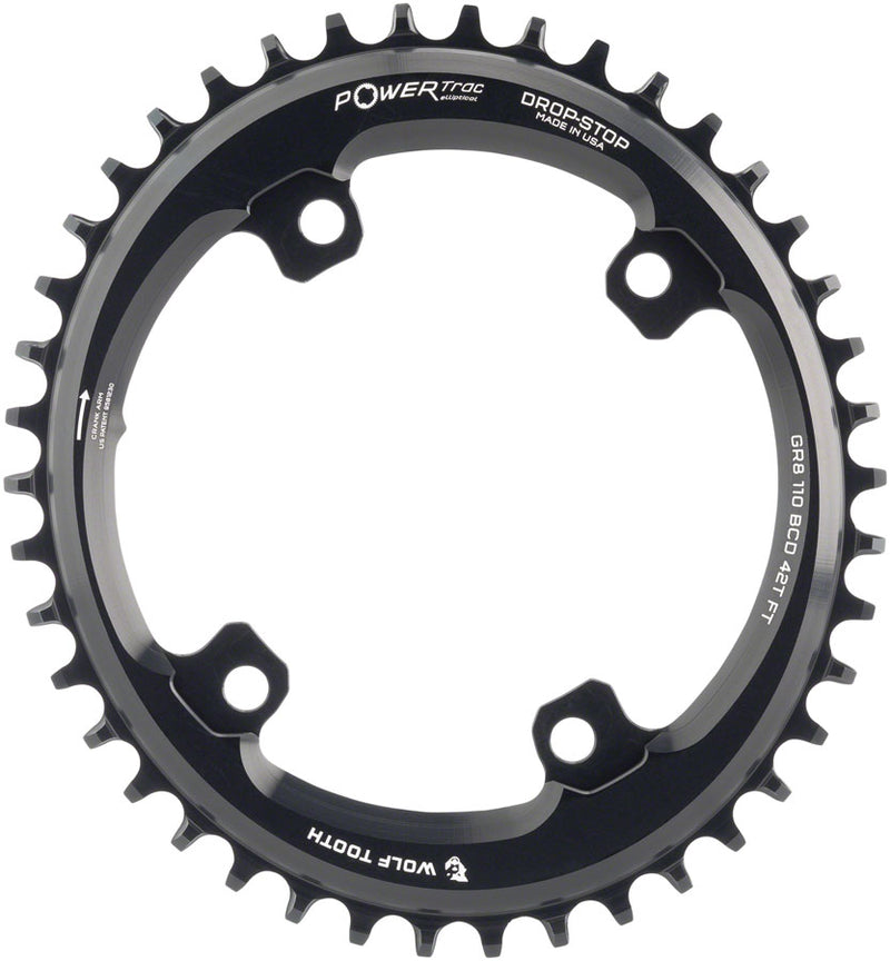 Load image into Gallery viewer, Wolf Tooth Elliptical GRX Chainring 42t 110 BCD Asymmetric 4-Bolt 9/10/11/12-Spd