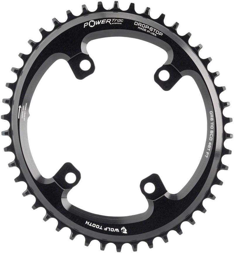 Load image into Gallery viewer, Wolf Tooth Elliptical Inner Chainring GRX 46t 110 BCD Asymmetric 4-Bolt Aluminum