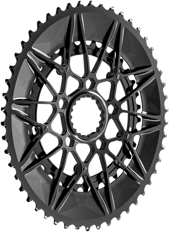 Load image into Gallery viewer, absoluteBLACK SpideRing Oval Chainring Set 52/36t Direct Mount Aluminum Black
