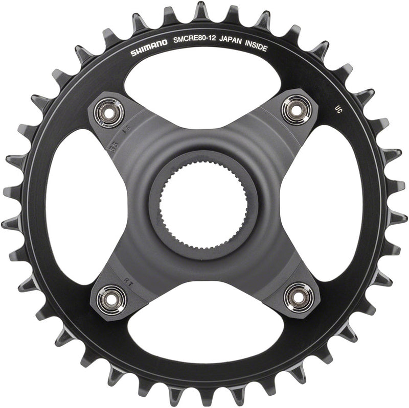 Load image into Gallery viewer, Shimano STEPS SM-CRE80-12-B Chainring - 38T Without Chainguard, 55mm Chainline, Black