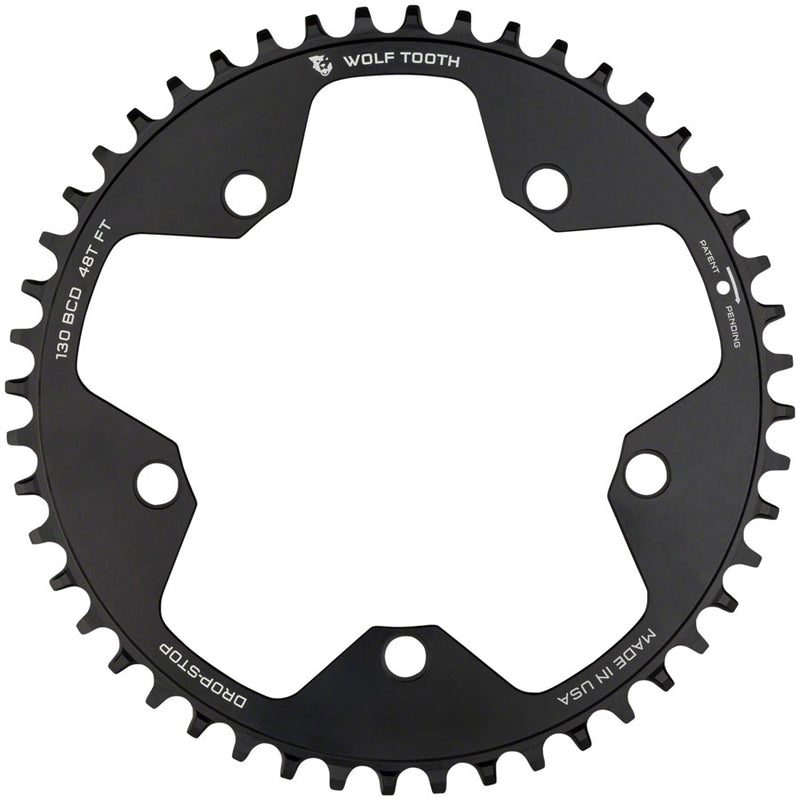 Load image into Gallery viewer, Wolf Tooth Chainring 48t 130 BCD 5-Bolt 10/11/12-Spd Alloy Blk Road Cyclocros