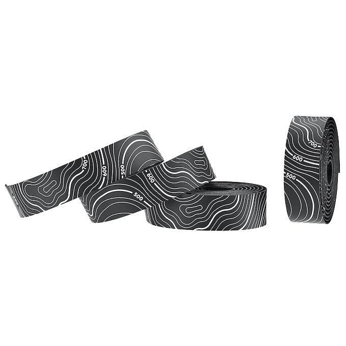 Load image into Gallery viewer, Ciclovation Leather Touch Minimalism Topo Handlebar Tape Bundle Shock-Absorbing, Weather-Resistant Bicycle Handlebar Wraps in Black/White