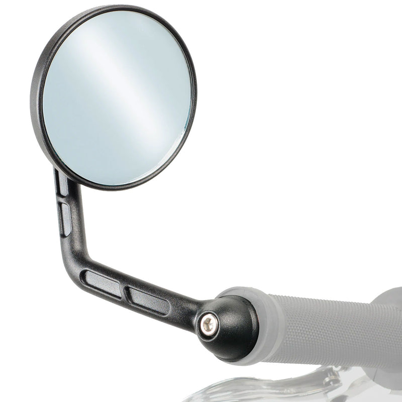 Load image into Gallery viewer, Delta Premium Bar End Mirror - Black High Rise Arm With Ball & Socket