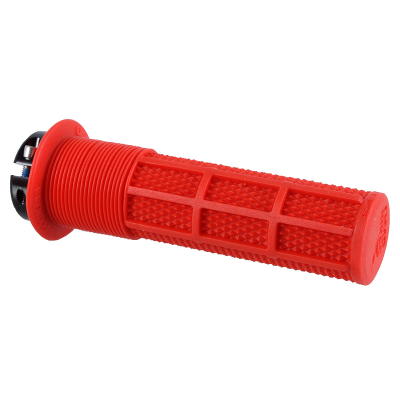 Load image into Gallery viewer, DMR DeathGrip Flanged Grips - Thick, Lock-On, Red