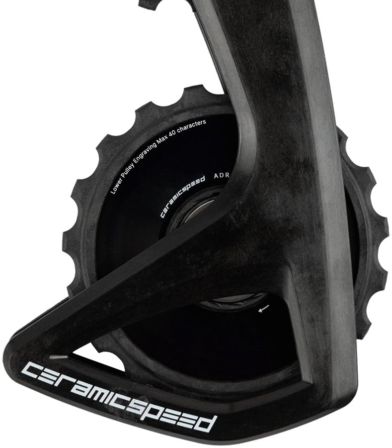 Load image into Gallery viewer, CeramicSpeed OSPW RS Alpha Pulley Wheel System for Shimano 105 7150 - ALPHA Aluminum Pulley, Carbon Cage, Black