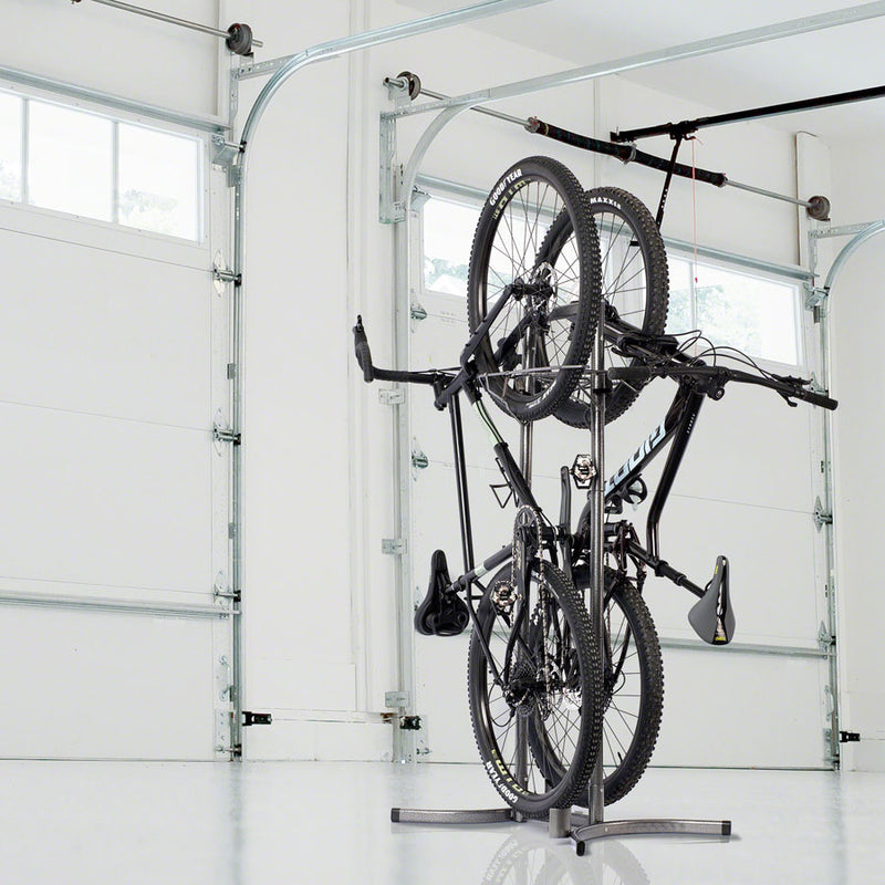 Load image into Gallery viewer, Delta Heavy Duty Two Bike Upright Storage Stand - Powdercoat Gray
