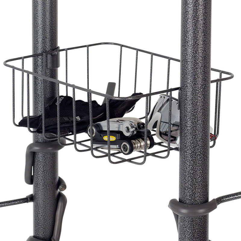 Load image into Gallery viewer, Delta 4-Bike Free Standing Rack With Basket Durable Gray Powder Coated Finish